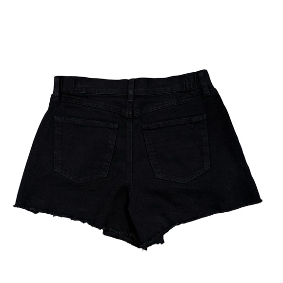 Rewash Peace Love Eco Black Distressed Denim Shorts - Picture 3 of 6